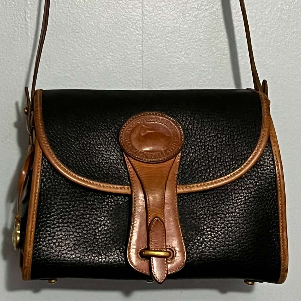 Vintage Dooney & Bourke Essex Crossbody in Black and Tan